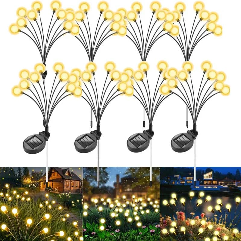 8 vienību saules enerģijas vēja vadītas ugunskurpes zāles lampas