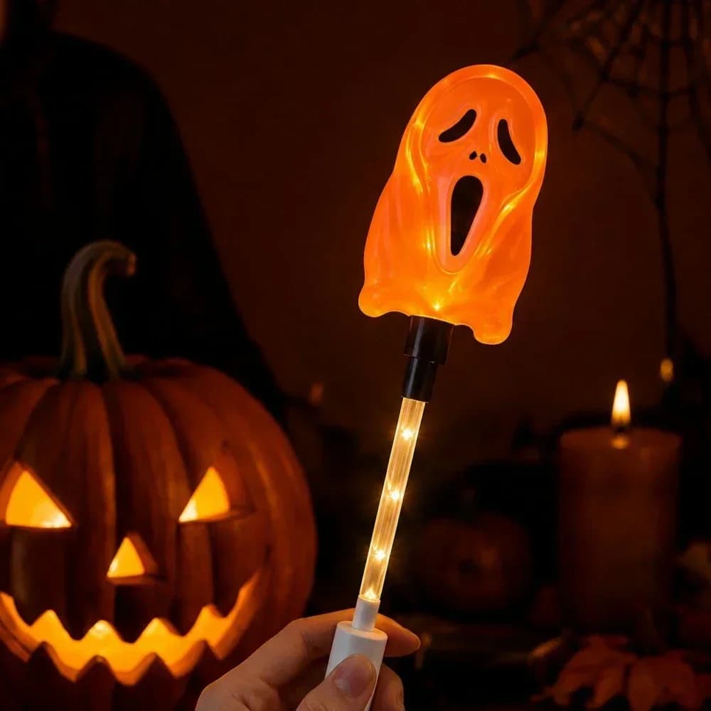 Halloween LED burvju nūjiņa ar daudzkrāsu spoku