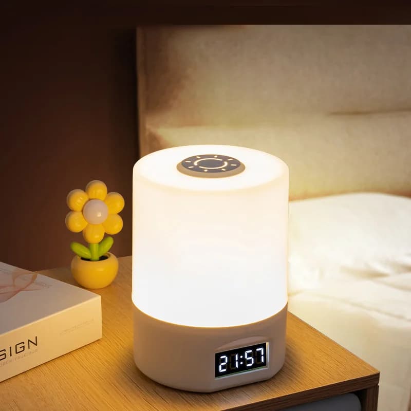 Aptumšojama uzlādējama nakts gaisma ar skārienekrānu, silta atmosfēras lampa