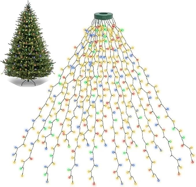 LED gredzens Ziemassvētku eglītes virsotnei, 1.5m-3m