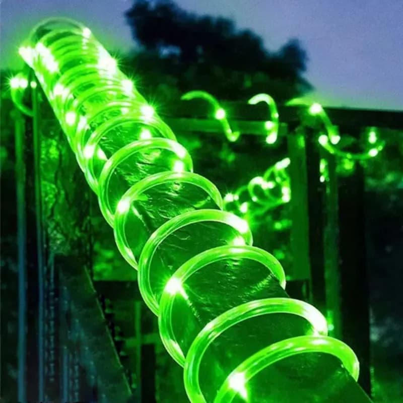 Saules LED virknes ceļa gaismas, 8 režīmi