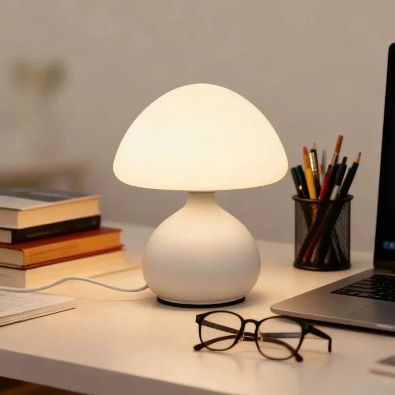 USB LED galda lampa sēnes formā, regulējamas trīs krāsas