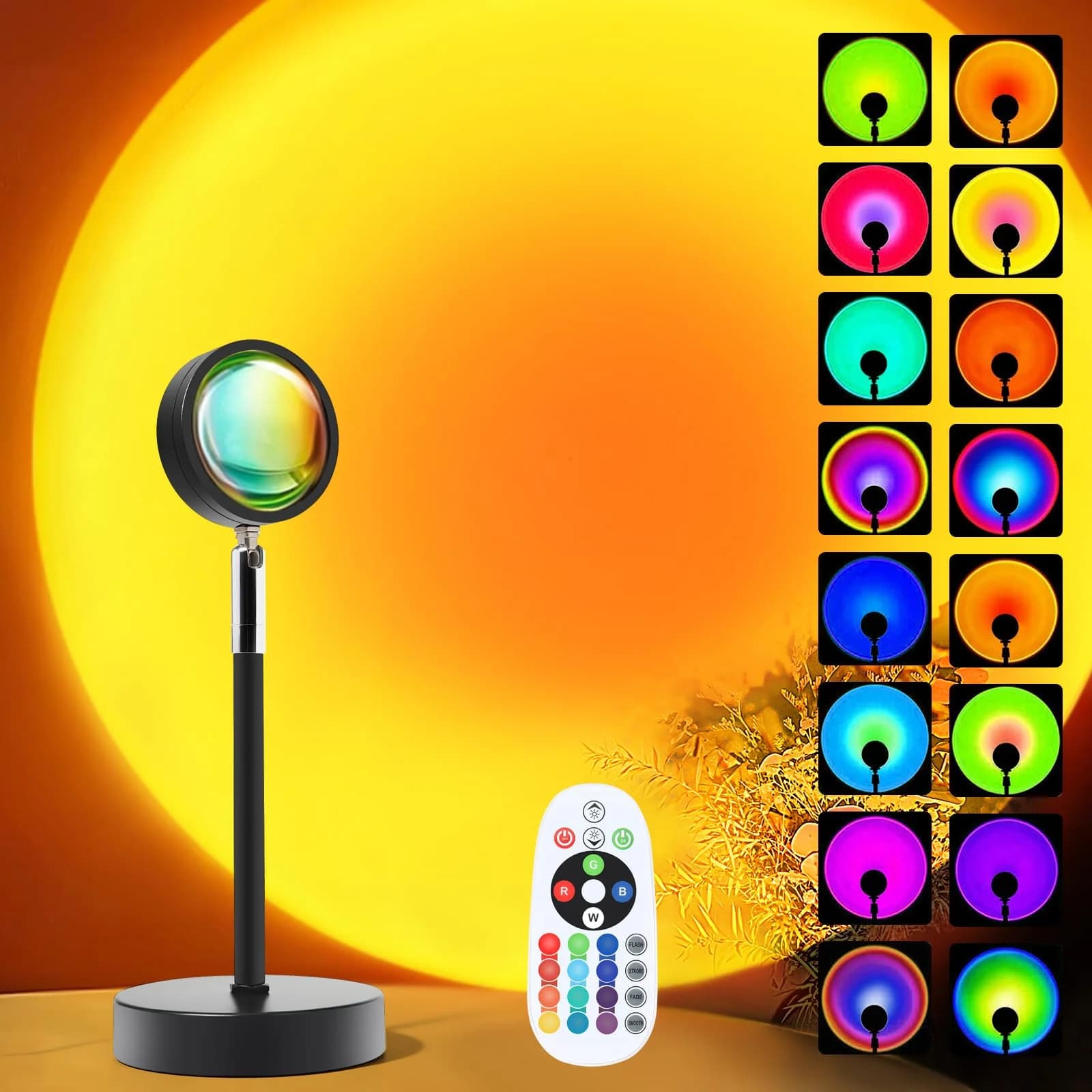 Mini RGB LED saulrieta projektora lampa ar tālvadības pults, USB